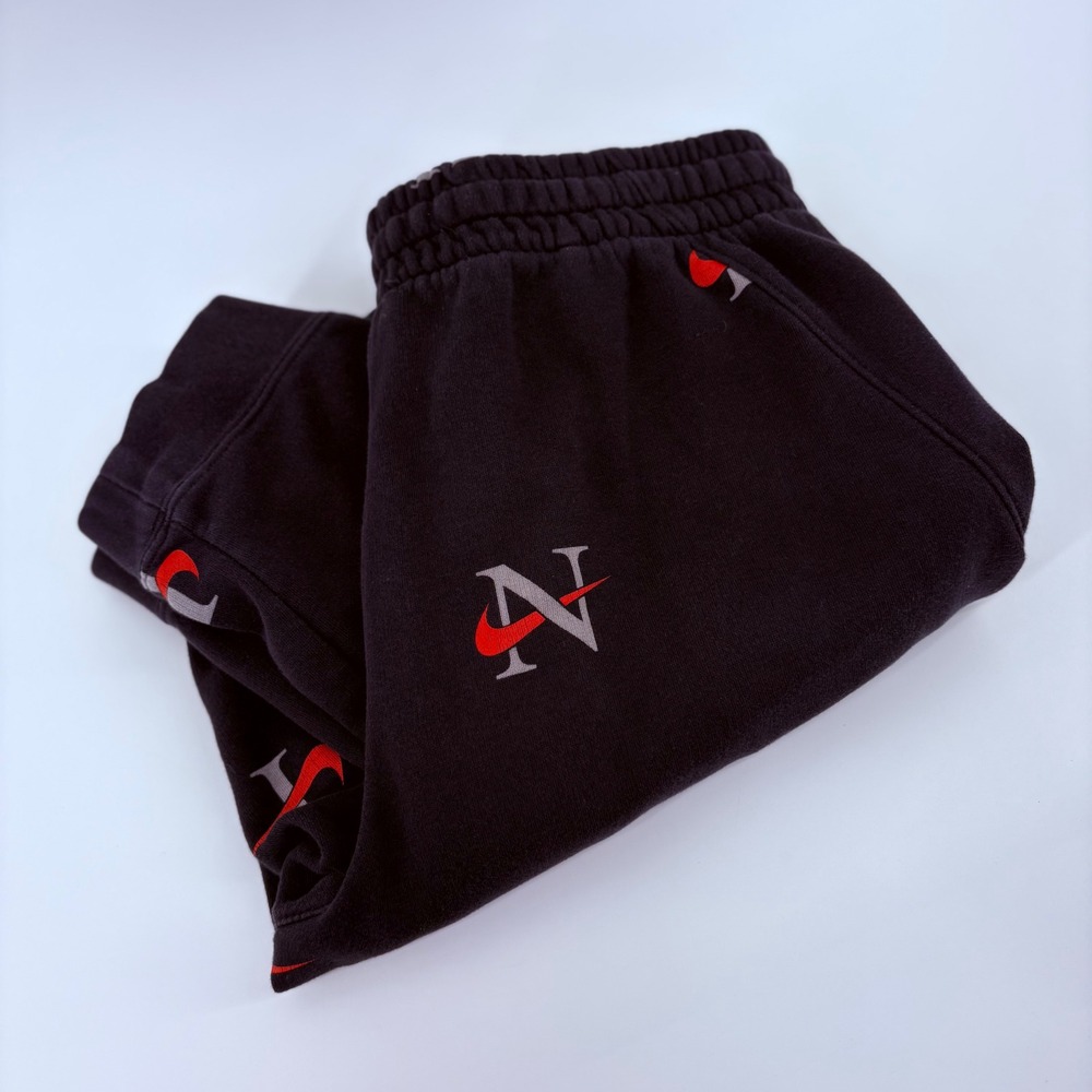 Nike Kids XL Black Joggers All Over Print Swoosh Logo Sweatpants